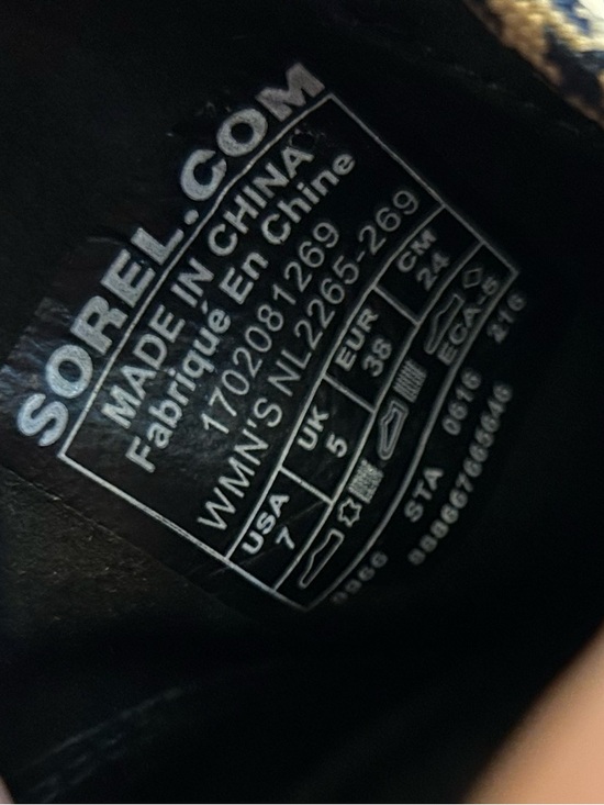 Sorel Women’s Lexie Wedge Ankle Bootie Leather & Canvas Shoe Size 7 - Picture 10 of 10